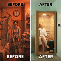 Logan 1 - Person Traditional Steam Sauna in Cedar — Before & After