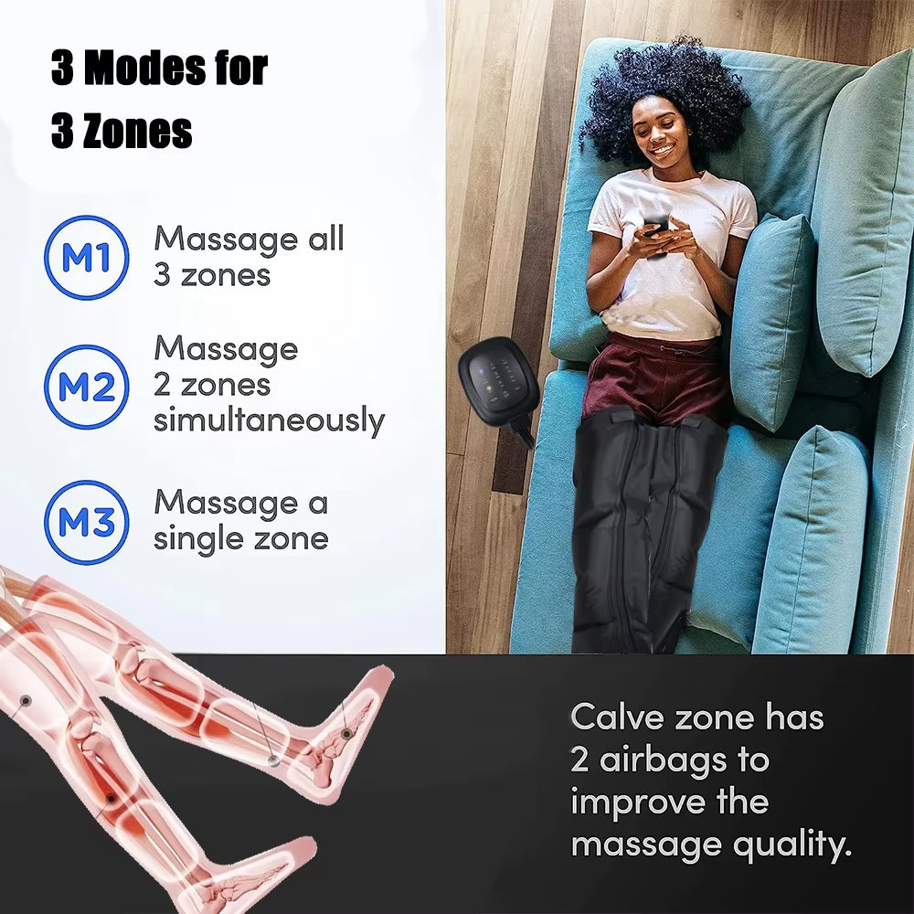 Air Compression Circulation Leg Massage Air Pressure Recovery Boots Power Pump Lymphatic Drainage Device Professional Athletes